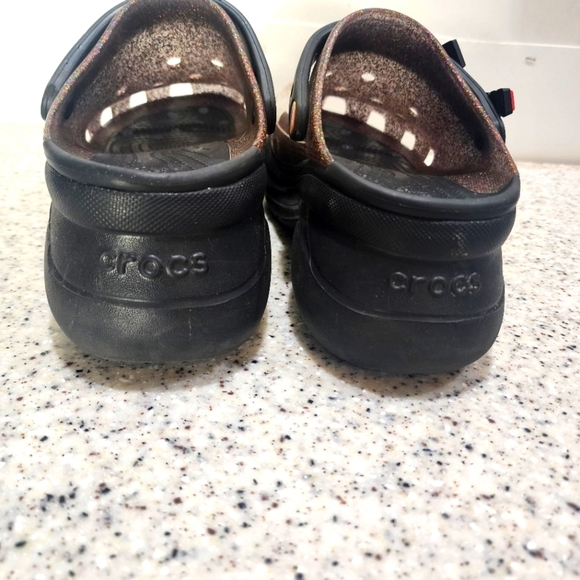 CROCS Classic Bae Pride Translucent Glitter/Rainbow Platform Clogs  Size 9 - Picture 5 of 9